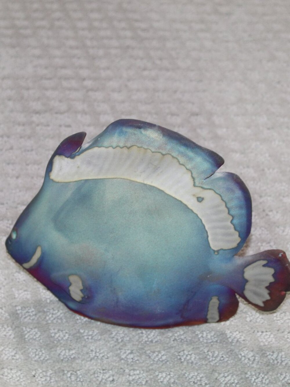 Colorful Gritty Textured Finish 7" x 10" Ceramic Fish